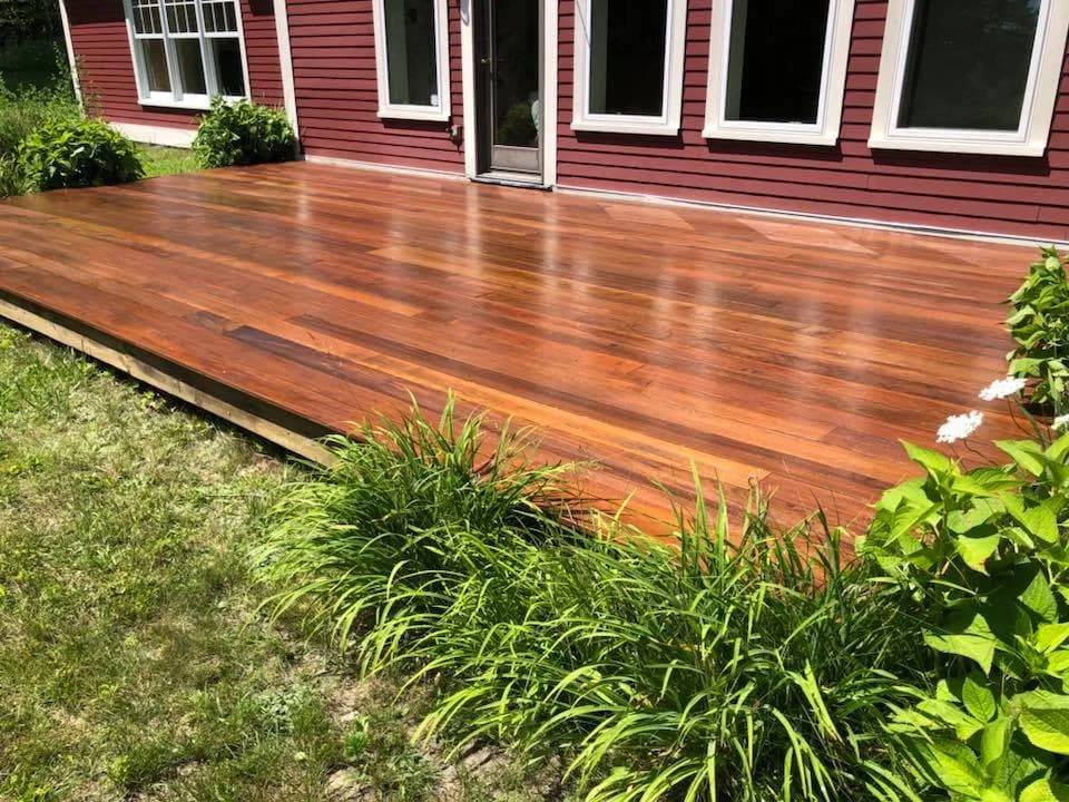 Exterior back deck, custom stained to withstand the elements