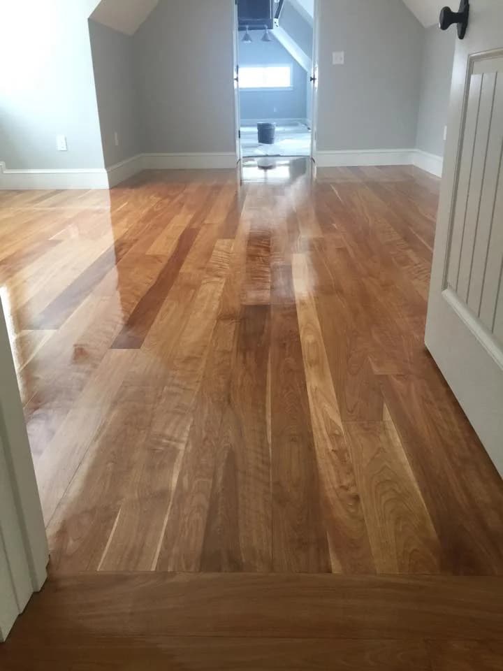 Beautifully grained hardwood flooring in living room