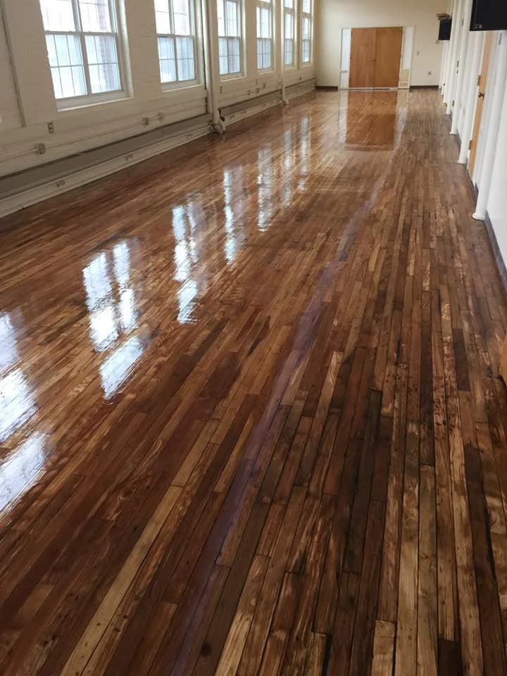 Refinished original flooring in commerical property